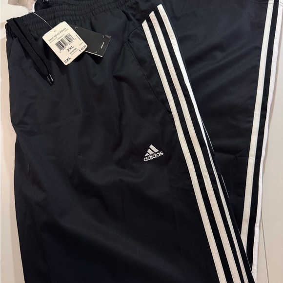 Adidas Track Pants Mens 2XL Black 3 Stripes Revo Remix Windbreaker ClimaLite - Picture 1 of 16